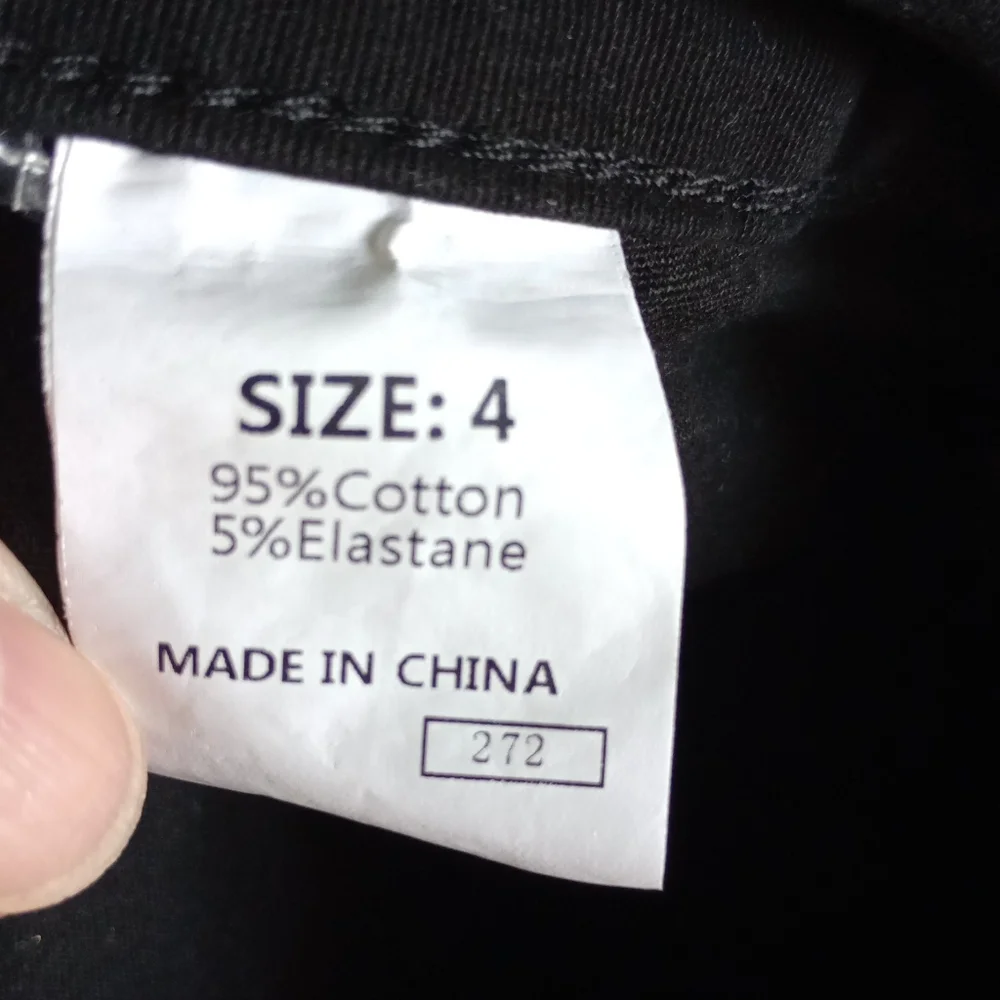 🙂Black Wide-Leg Cotton/Elastane Pants Size 4 - Picture 8 of 8